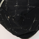 CHANEL Travel line Boston Bag Nylon Black CC Auth bs26217-16