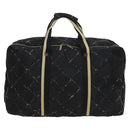 CHANEL Travel line Boston Bag Nylon Black CC Auth bs26217-13