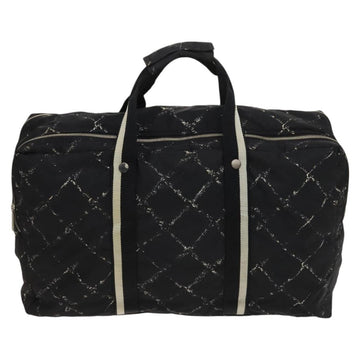 CHANEL Travel line Boston Bag Nylon Black CC Auth bs26217 - 0