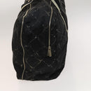 CHANEL Travel line Boston Bag Nylon Black CC Auth bs26217-3