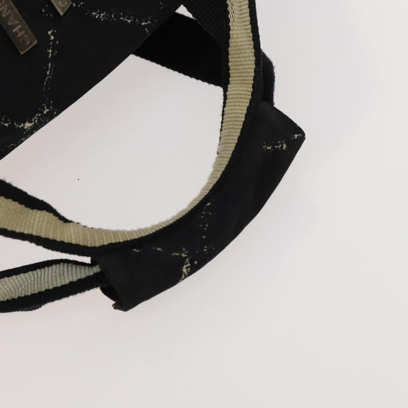 CHANEL Travel line Boston Bag Nylon Black CC Auth bs26217