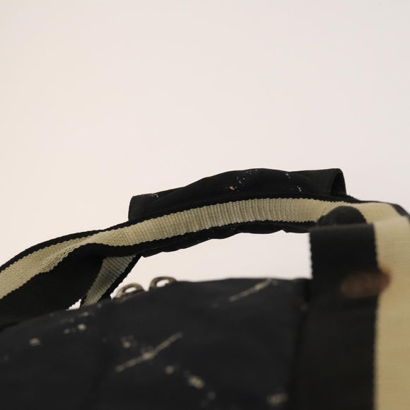 CHANEL Travel line Boston Bag Nylon Black CC Auth bs26217