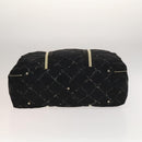 CHANEL Travel line Boston Bag Nylon Black CC Auth bs26217-5