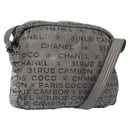 CHANEL Unlimited Shoulder Bag Nylon Silver CC Auth bs26218-1