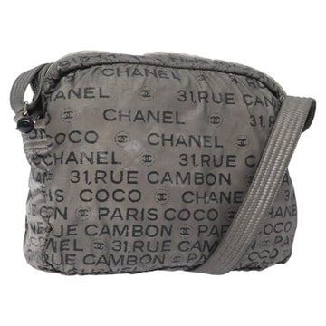 CHANEL Unlimited Shoulder Bag Nylon Silver CC Auth bs26218