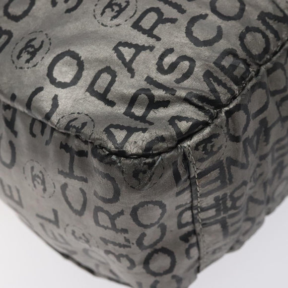 CHANEL Unlimited Shoulder Bag Nylon Silver CC Auth bs26218