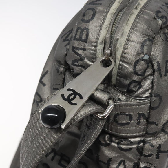 CHANEL Unlimited Shoulder Bag Nylon Silver CC Auth bs26218