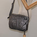 CHANEL Unlimited Shoulder Bag Nylon Silver CC Auth bs26218-21