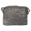 CHANEL Unlimited Shoulder Bag Nylon Silver CC Auth bs26218-2
