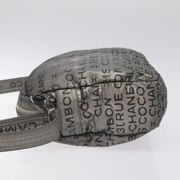 CHANEL Unlimited Shoulder Bag Nylon Silver CC Auth bs26218