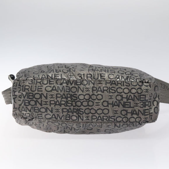 CHANEL Unlimited Shoulder Bag Nylon Silver CC Auth bs26218