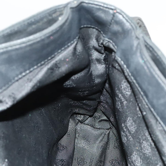 LOEWE Shoulder Bag Canvas Leather Black Auth bs26221