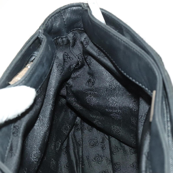 LOEWE Shoulder Bag Canvas Leather Black Auth bs26221