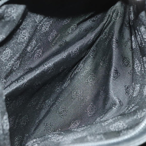 LOEWE Shoulder Bag Canvas Leather Black Auth bs26221