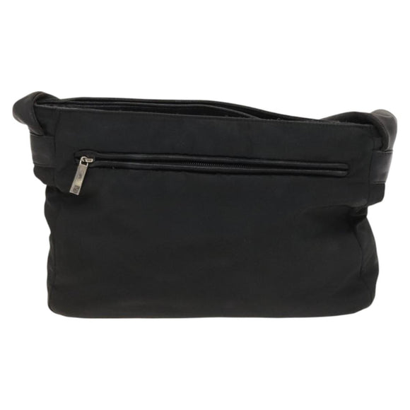 LOEWE Shoulder Bag Canvas Leather Black Auth bs26221
