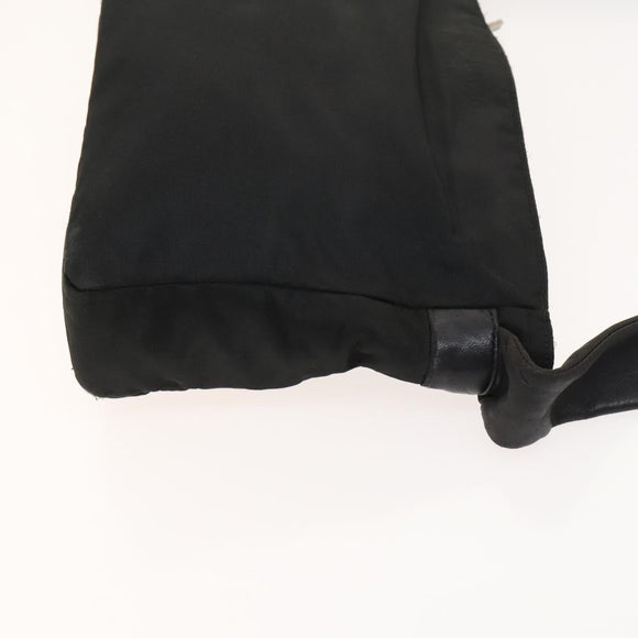 LOEWE Shoulder Bag Canvas Leather Black Auth bs26221