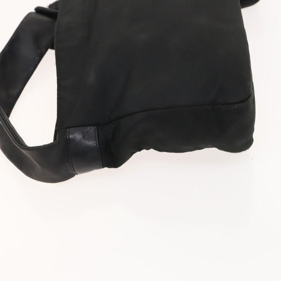 LOEWE Shoulder Bag Canvas Leather Black Auth bs26221