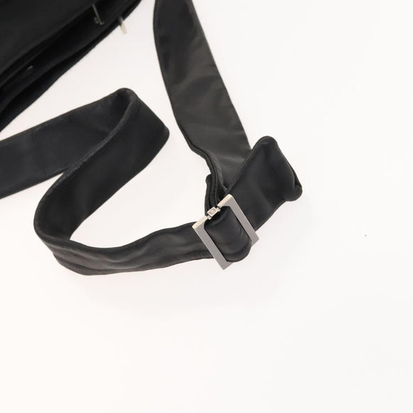 LOEWE Shoulder Bag Canvas Leather Black Auth bs26221