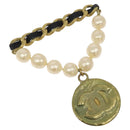 CHANEL Brooch metal Gold Tone CC Auth bs26226-1