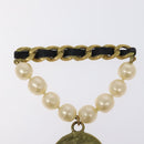 CHANEL Brooch metal Gold Tone CC Auth bs26226-3