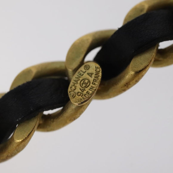 CHANEL Brooch metal Gold Tone CC Auth bs26226