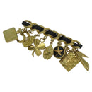 CHANEL Brooch metal Gold Tone CC Auth bs26227-1