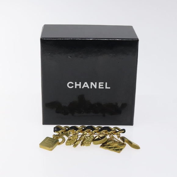 CHANEL Brooch metal Gold Tone CC Auth bs26227