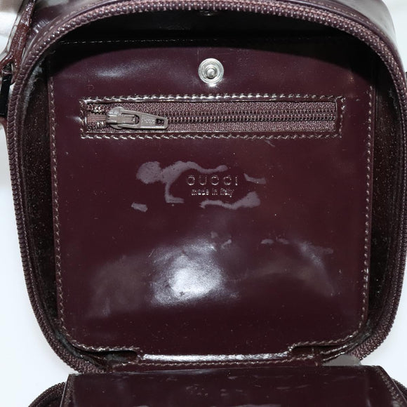 GUCCI Wallet Shoulder Bag Enamel Purple Auth bs26230