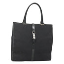 GUCCI GG Canvas Jackie Tote Bag Black Silver 002 1064 1669 Auth bs26232-1