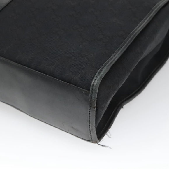 GUCCI GG Canvas Jackie Tote Bag Black Silver 002 1064 1669 Auth bs26232