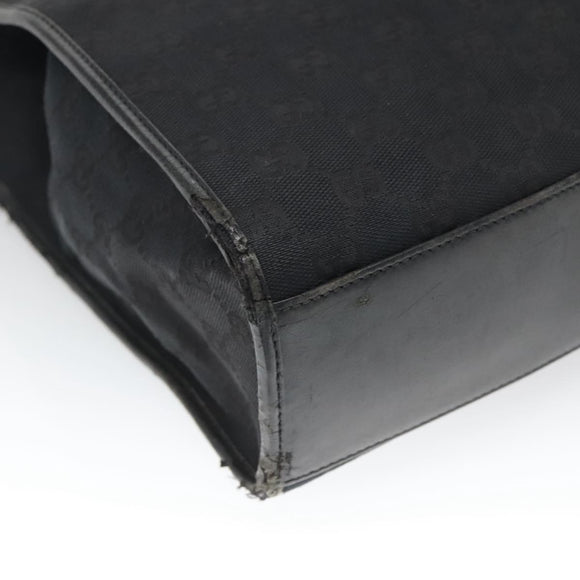 GUCCI GG Canvas Jackie Tote Bag Black Silver 002 1064 1669 Auth bs26232