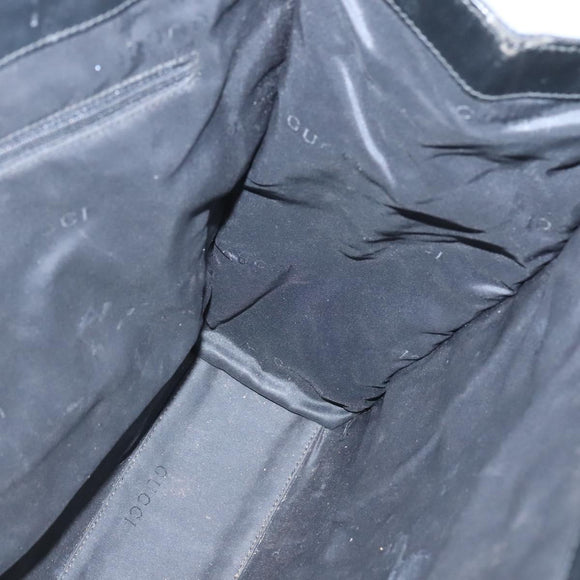 GUCCI GG Canvas Jackie Tote Bag Black Silver 002 1064 1669 Auth bs26232