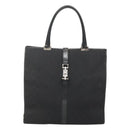 GUCCI GG Canvas Jackie Tote Bag Black Silver 002 1064 1669 Auth bs26232-2