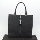 GUCCI GG Canvas Jackie Tote Bag Black Silver 002 1064 1669 Auth bs26232-21