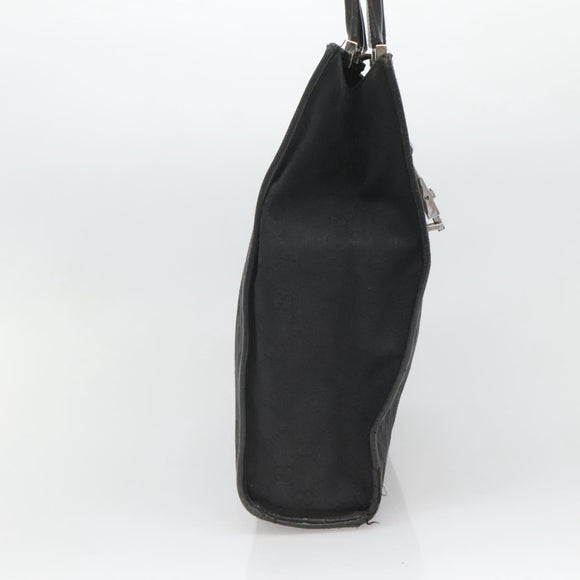 GUCCI GG Canvas Jackie Tote Bag Black Silver 002 1064 1669 Auth bs26232