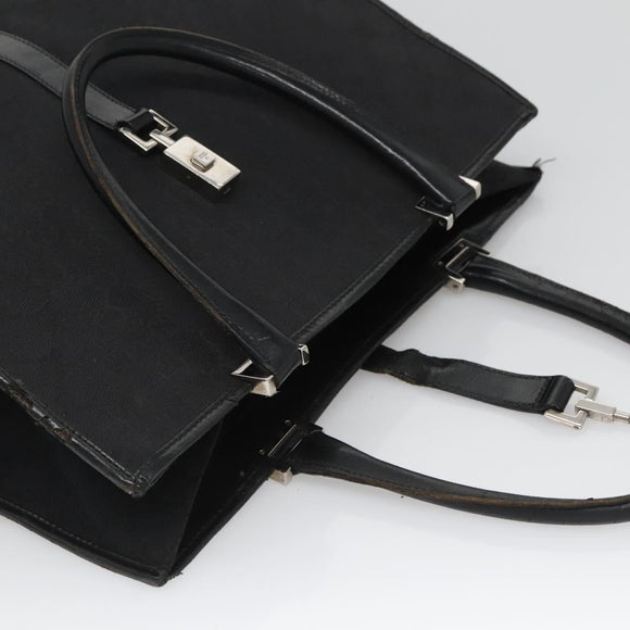 GUCCI GG Canvas Jackie Tote Bag Black Silver 002 1064 1669 Auth bs26232