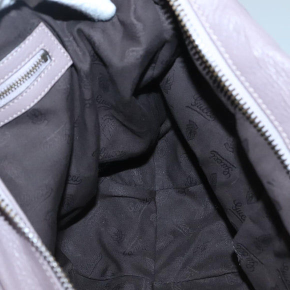 GUCCI Bamboo Shoulder Bag Leather Purple Gold 232930 Auth bs26233