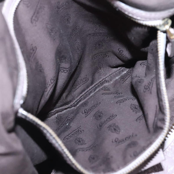 GUCCI Bamboo Shoulder Bag Leather Purple Gold 232930 Auth bs26233