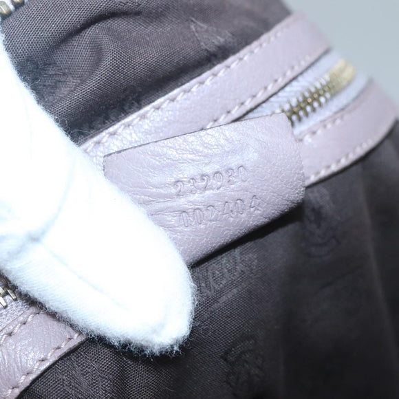 GUCCI Bamboo Shoulder Bag Leather Purple Gold 232930 Auth bs26233