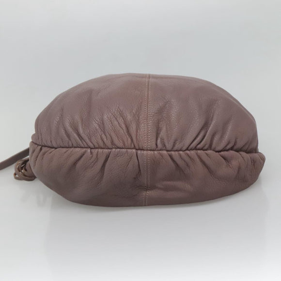 GUCCI Bamboo Shoulder Bag Leather Purple Gold 232930 Auth bs26233