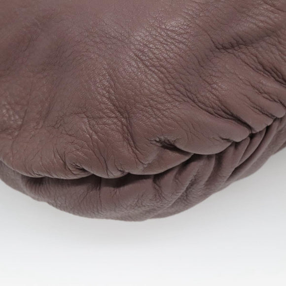 GUCCI Bamboo Shoulder Bag Leather Purple Gold 232930 Auth bs26233