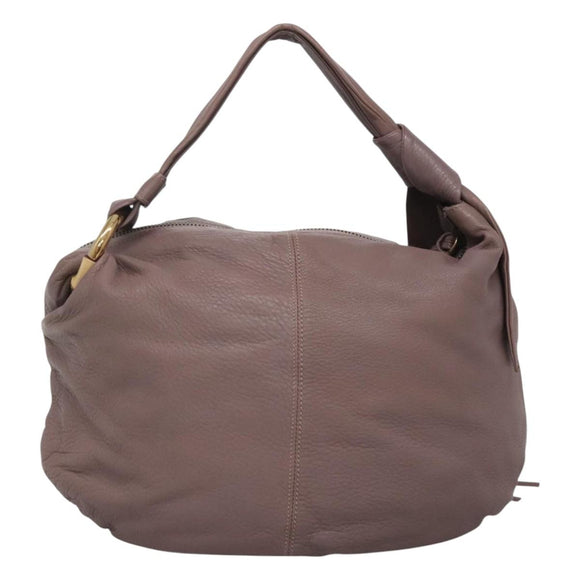 GUCCI Bamboo Shoulder Bag Leather Purple Gold 232930 Auth bs26233