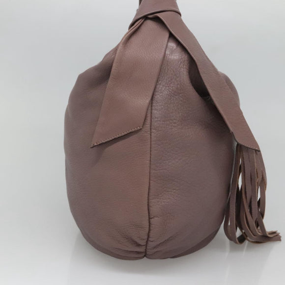 GUCCI Bamboo Shoulder Bag Leather Purple Gold 232930 Auth bs26233