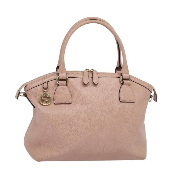 GUCCI Hand Bag Leather Outlet Pink Gold 449651 Auth bs26235