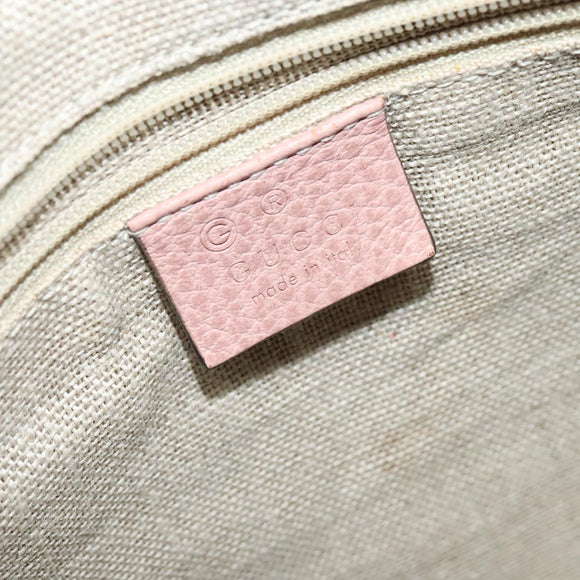 GUCCI Hand Bag Leather Outlet Pink Gold 449651 Auth bs26235