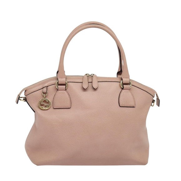 GUCCI Hand Bag Leather Outlet Pink Gold 449651 Auth bs26235