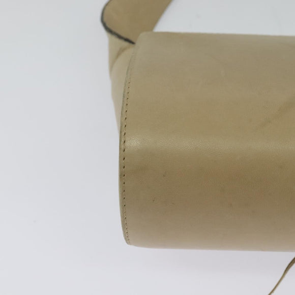 Salvatore Ferragamo Shoulder Bag Leather Beige Gold Auth bs26247