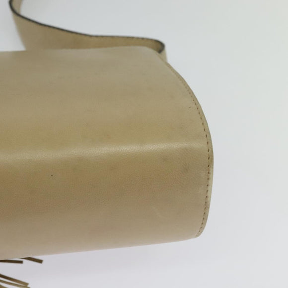 Salvatore Ferragamo Shoulder Bag Leather Beige Gold Auth bs26247