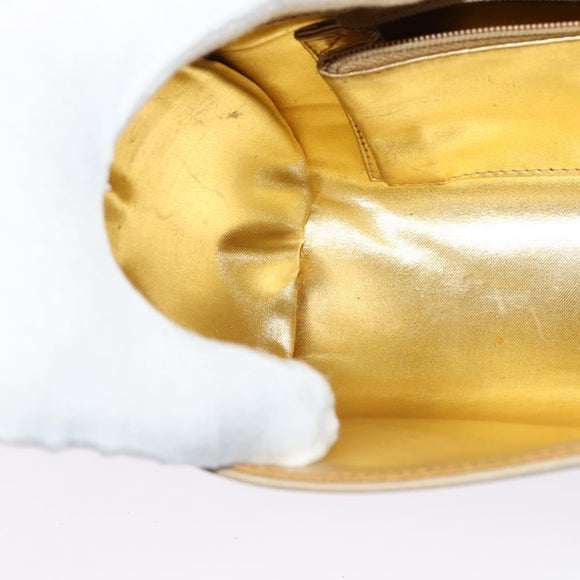 Salvatore Ferragamo Shoulder Bag Leather Beige Gold Auth bs26247