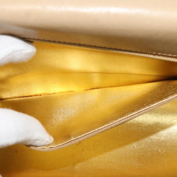 Salvatore Ferragamo Shoulder Bag Leather Beige Gold Auth bs26247